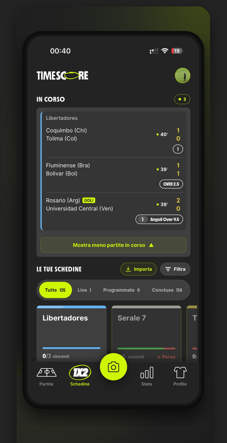 Anteprima dell'app Timescore